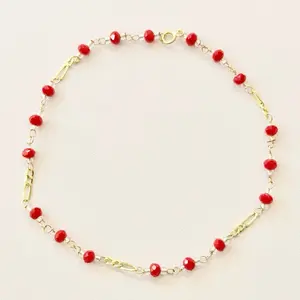 10k Handmade Anklet - Red