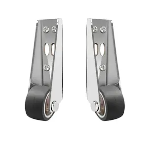 Vertical Sliding Door Roller Guide, Heavy-Duty Bottom Wheel Support up to 110 lbs, Anti-Wobble Design with Durable Nylon Roller and Aluminum Frame, Quiet Glide System for Barn Doors, Cabinets, Wardrobes, Closet Doors and Indoor Applications