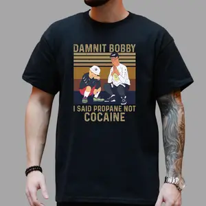 King Of The Hill “Dammit Bobby” Funny T-Shirt – Hank Hill Meme Graphic Tee, Retro Cartoon Shirt, Trendy Unisex Humor Tee for Men & Women