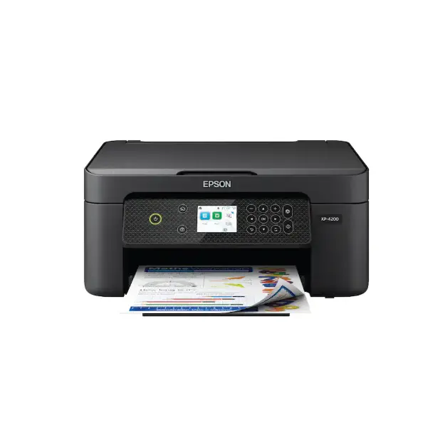 Epson XP-4200 Wireless All-in-One Color Inkjet Printer, Expression Home Printer with Scanner and Copier, Compact Black Printer for Home Office, Wireless Printing and Easy Everyday Document Printing