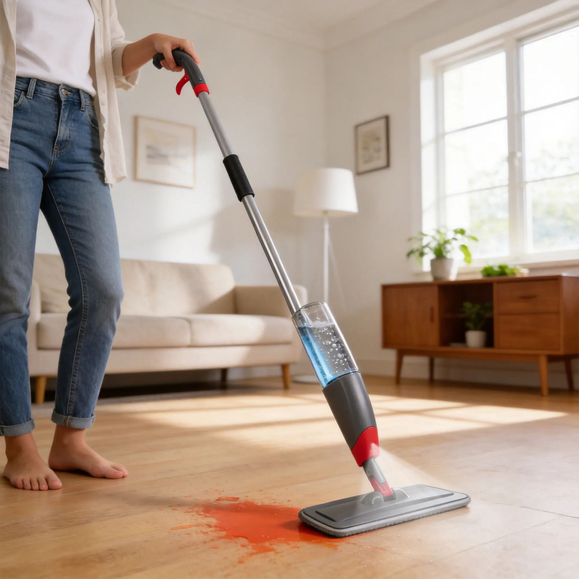 Professional Spray Mop, Wet Dry Home Floor Cleaner with 3 Washable Pads for Kitchen, Floor Tile, Glass Surfaces