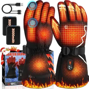 Heated Gloves for Men Women, 7.4V Rechargeable Hand Warmer Gloves with Touchscreen,  Non-Slip Electric Heated Glove for Winter Outdoor Work Motorcycling Skiing Hiking Fishing  Hands