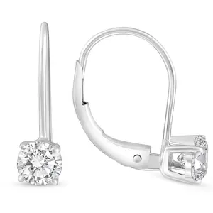 1 - 4 Ct Hoop Lever Back Diamond Studs Women's 14k Gold Earrings Lab Grown 1 - 4 Ct Hoop Lever Back Diamond Studs Women's 14k Gold Earrings Lab Grown