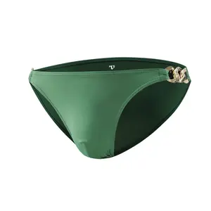 moss gold link swim briefs