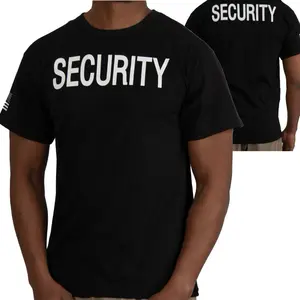 ROTHCO Men’s Two-Sided Security Guard T-Shirt With US Flag On Sleeve Black - Featuring Bold “SECURITY” Text on the front and back Menswear Uniforms Workwear Casual Security Guard Shirts