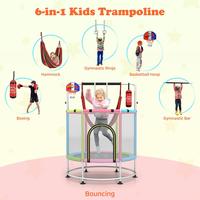 6-in-1  55" Pink w/Hammock, Rings, Punching Bag