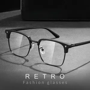 Vintage Retro Rectangle Glasses for Men, Metal Frame Clear Lens Eyeglasses for Daily Use | Trendy Aesthetic Accessory Style Elegant