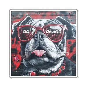 Georgia Bulldog Kiss-Cut Stickers, College Football Team Logo, Laptop Decal, Waterproof Vinyl Sticker, Bulldog Pride, Sports Decor
