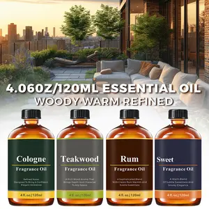 Teakwood, Cologne, Rum Fragrance Oils, Classic Men Masculine Scents- 120ml Scented Oils for Flavored Air/ Candles/ Diffuser/ Room Decor/ Humidifiers