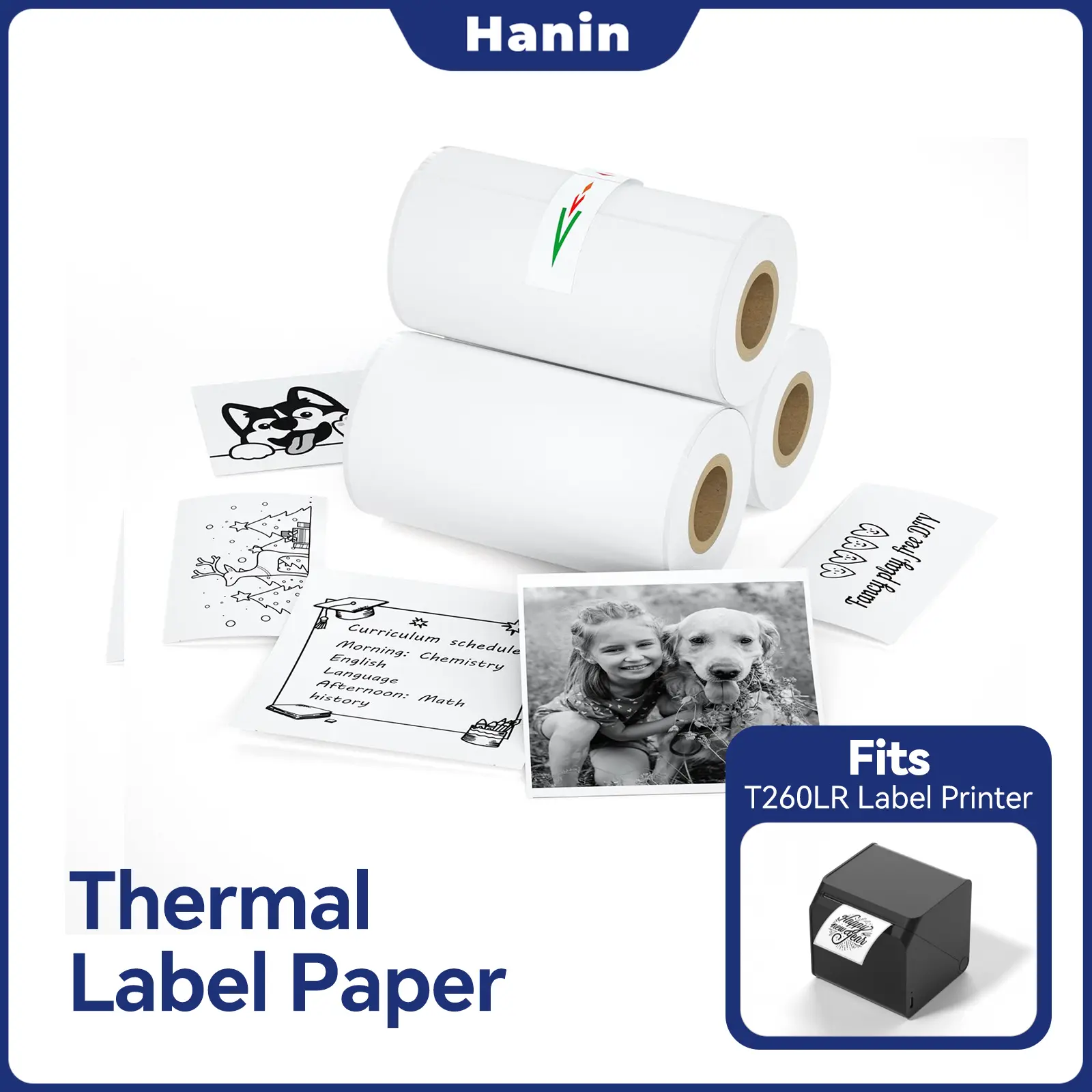 IDPRT S1 Mini Thermal Adhesive Stickers Refill Rolls, 57x25mm (2.2") Self-Adhesive Label Paper for Portable Pocket Printers