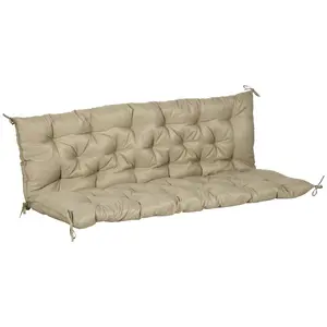 59 inch oversized 3 seat outdoor cushion thick foam filled elegant tufted look for backyard leisure bench decoration