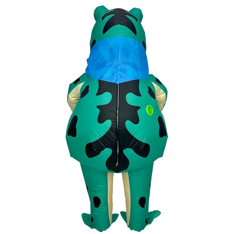 Hot Frog Polyester Inflatable Costume, Frog Full Body Deluxe Funny Air Blow Up, Fits 155-190cm/61-74.8inch, with Fan & Box, Suitable for Men Women Halloween