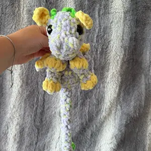 Crochet Lilac Lemon Dragon Snuggler Crochet Plushie
