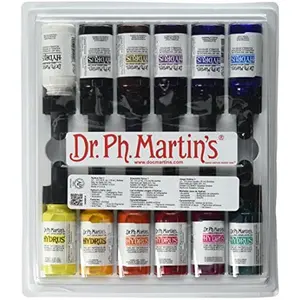 Dr. Ph. Martin's Hydrus Fine Art Watercolor, 0.5 Fl Oz (Pack of 6), Set 1 Colors
