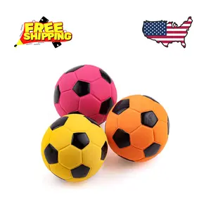 3PCS 2.7'' Squeak Latex Dog Toy Football Chew