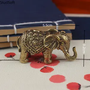 2026 New Brass Lucky Elephant Figurine, Feng Shui Wealth & Blessing Statue, Auspicious Tea Pet,