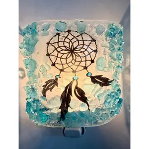 Dream Catcher Recycled Bottle Glass Night Light
