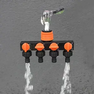 Creative Faucet 4 Independent Switches Water Splitter, Outdoor Watering Garden Lawn Car Wash Sprinkler, Leak-Proof Smart Diversion Valve
