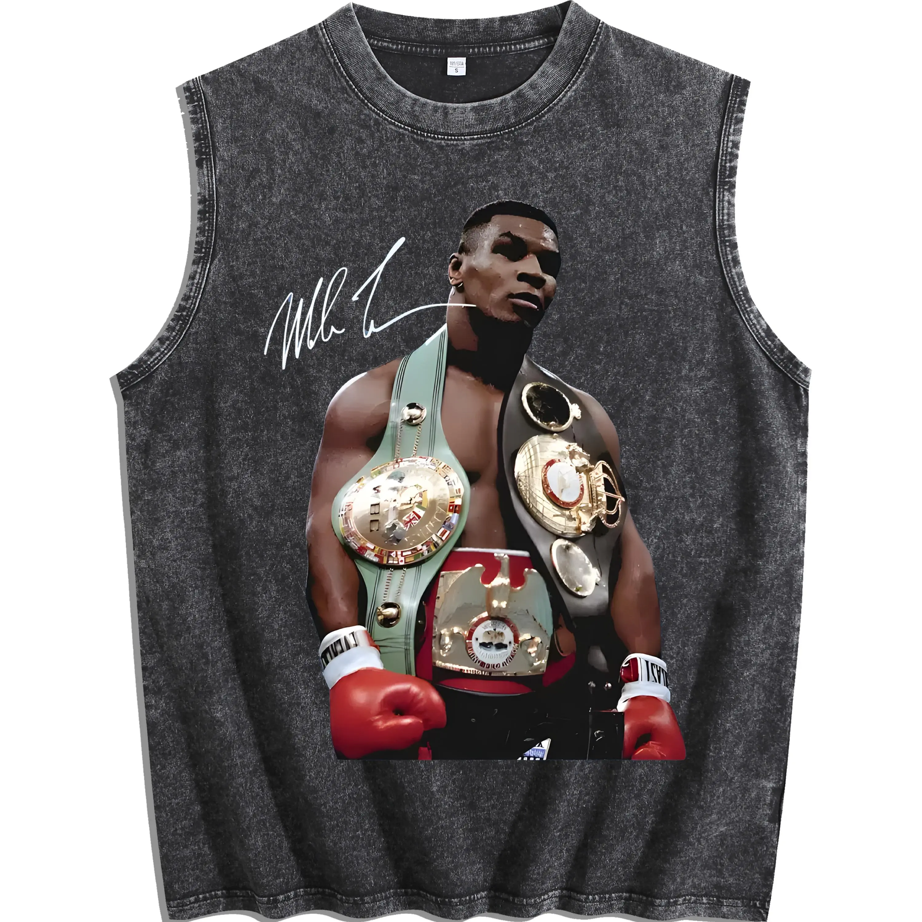 Mike Tyson T-Shirt, 90s Vintage Boxing Sport Legend Oversize Unisex Washed T-Shirt for Women and Men's Unisex Fit Batik Cotton Oversize Streetwear Menswear  Super Soft Pre-Shrunk washed vest Fathers Day Gifts