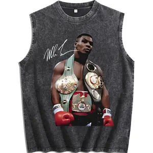 Mike Tyson T-Shirt, 90s Vintage Boxing Sport Legend Oversize Unisex Washed T-Shirt for Women and Men's Unisex Fit Batik Cotton Oversize Streetwear Menswear  Super Soft Pre-Shrunk washed vest Fathers Day Gifts fathersdaygift