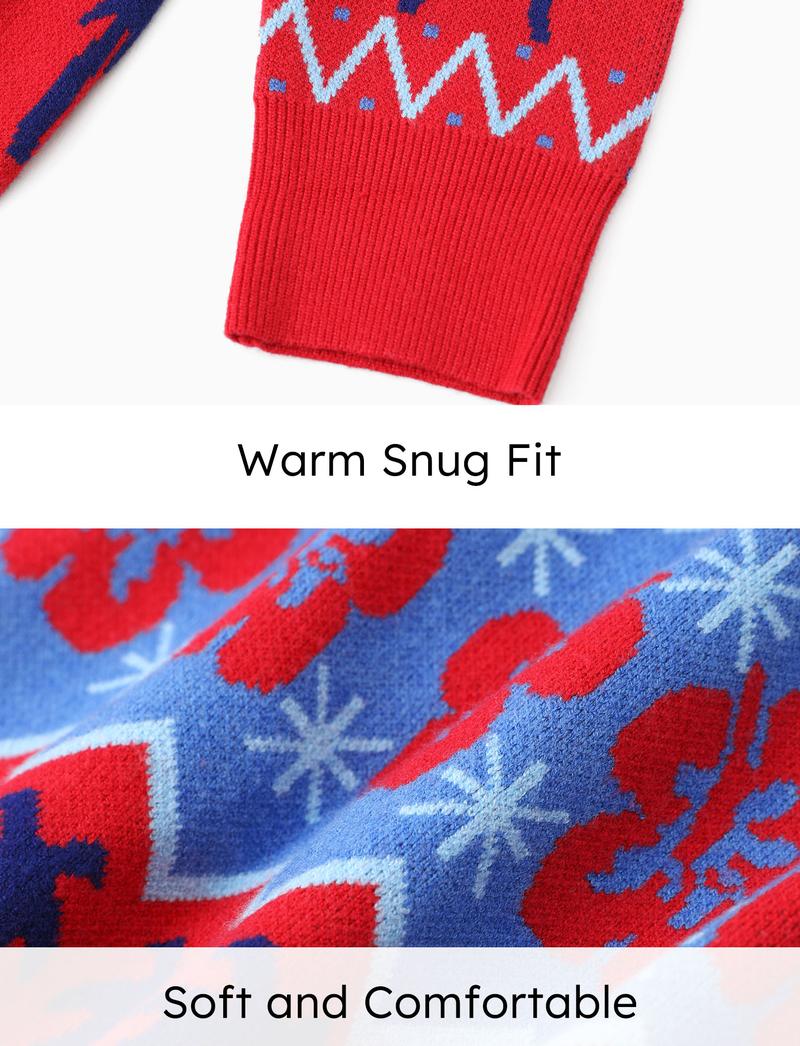 PatPat Disney Stitch Christmas Family Matching Snow Sweater – Fun Holiday Long-Sleeve Crewneck Pullover Outfit for Festive Party