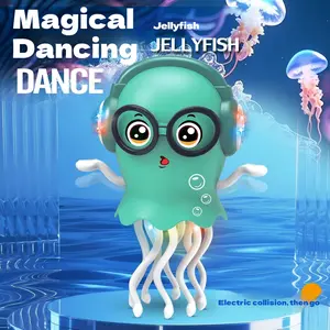 Electric dancing jellyfish, magical lighting music octopus, electric octopus funny induction toy，Electric Smart Tentacle Explorer, Automatic Magic Crawling Dancing Squid Obstacle Sensor Toy with LED， Cute Sensory Play