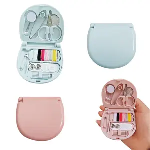2-Piece Mini Travel Sewing Kit, Portable Travel Sewing Case Set, Portable Heart-Shaped Case