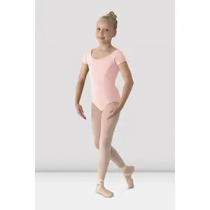 BLOCH - M515CD Mirella Girls Classic Short Sleeve Leotard Microfiber  Pink