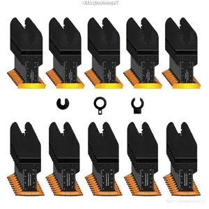 100PCS Oscillating Tool Blades, Titanium & HCS Oscillating Saw Blades for Metal/Wood/Plastic Cutting, Curved Edge Multi Tool Blades Compatible with Bosch Milwaukee RyobiASageLiving27XXJellybeanJourney1XXAllDayGoods7