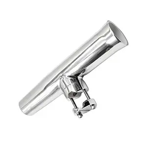 MARINE CITY Clamp On Fishing Rod Holder 304 Stainless Steel Adjustable 7/8 to 1 Inch Rail Mount Corrosion Resistant for Boats