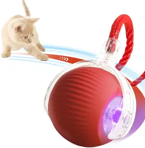 Interactive Cat Toys for Indoor Cats, Rechargeable 360° Automatic Moving Cat Toy for Bored Indoor Adult Cats, 2025 Upgraded Chase Motion Activated Kitten Toys - Red NONENDU