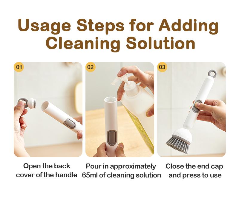 6-in-1 Dish Brush with Detergent Dispenser 360° Rotating Scrubber for Pots Pans Dishes & Utensils Adjustable Angles Non-Slip Grip Handle Durable PET Bristles Ergonomic Design Anti-Slip Grip Integrated Soap Dispenser 6-in-1 Dish Brush with Detergent Dispenser 360° Rotating Scrubber for Pots Pans Dishes & Utensils Adjustable Angles Non-Slip Grip Handle Durable PET Bristles Ergonomic Design Anti-Slip Grip Integrated Soap Dispenser