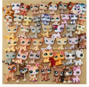 3 pc random miniature cat and dog figures for mini pet shop collection Collectible Soft Animal Cute Animal Design