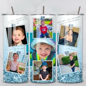 Glitter Photo 20oz Tumbler - Perfect for Your Next Drink - Drinkware, Stainless, Cup, Straw, Washable