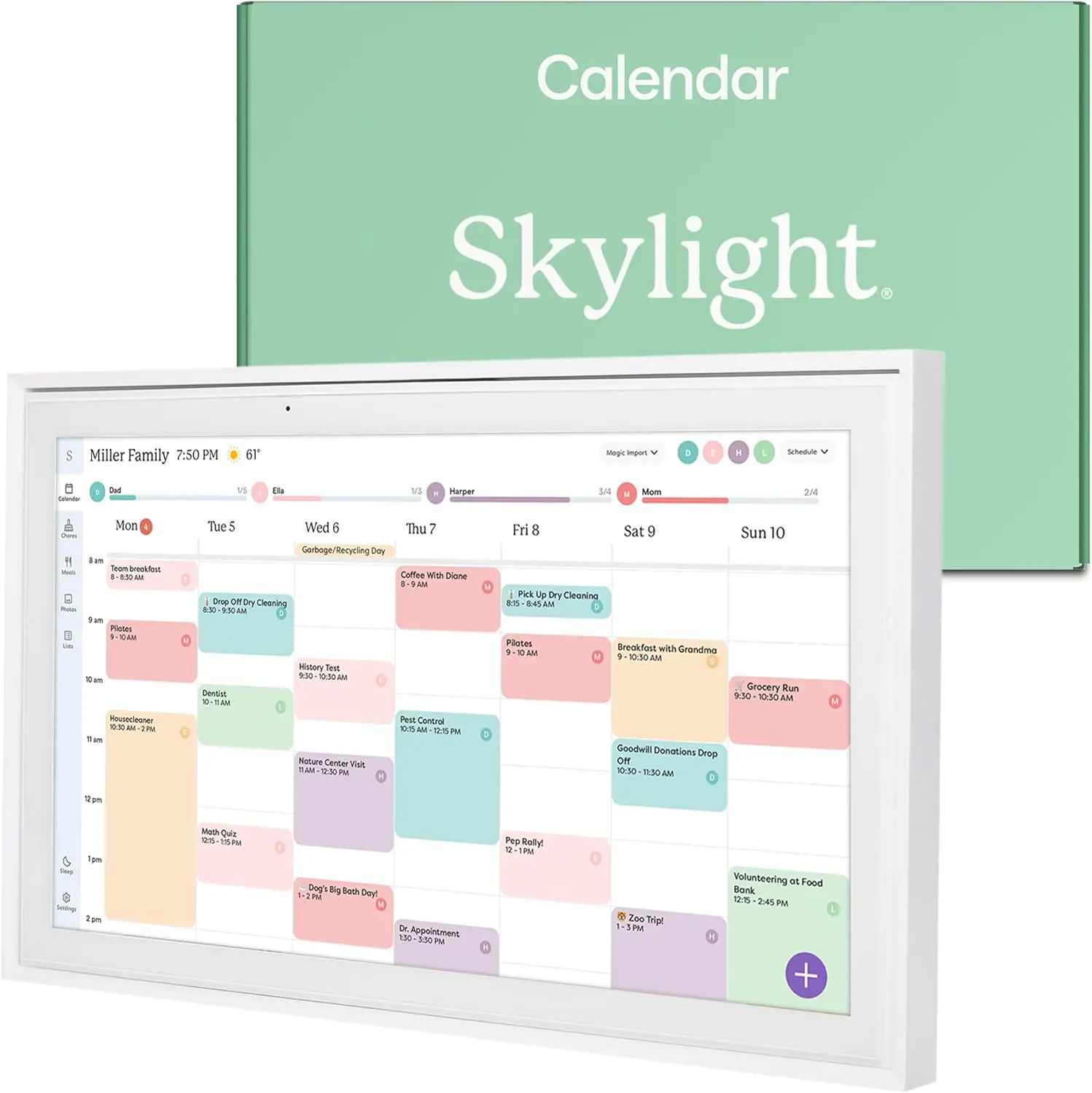 skylight calendar: 15-inch Wall Planner Digital Calendar & Chore Chart, Smart Touchscreen Interactive Display for Family Schedules