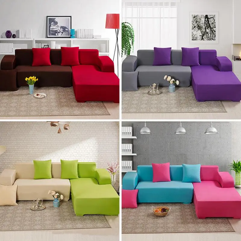 Soft-to-Touch Colorful Stretch Sofa Covers with Matching Pillowcases - 2-Seat/4-Seat Options, Machine Washable, Home Decor for Families, Kids & Pets Protection