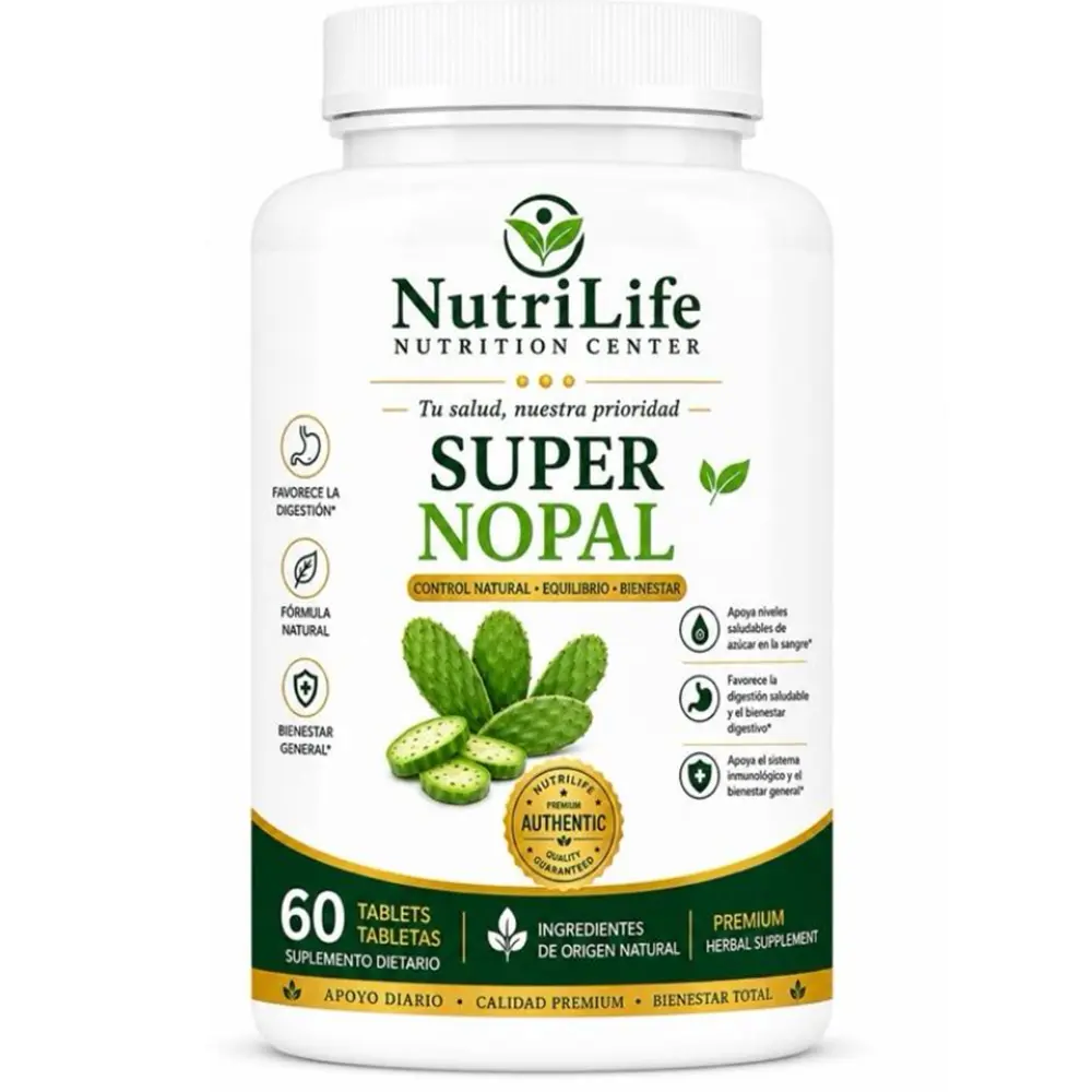 Super Nopal Advanced Support Herbal Dietary Supplement Capsules - 60 Vegetarian Caps, Natural Soursop Botanical Herbs Formula, Sugar Control, Glucose & Digestive Health Support, Unflavored Sugar Control Supplement for Adults