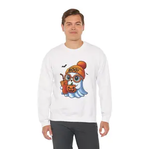 Gildan Unisex Heavy Blend™ Crewneck Sweatshirt Classic Fit Long Sleeve Casual Cartoon Design with Embroidery Option for Men & Women