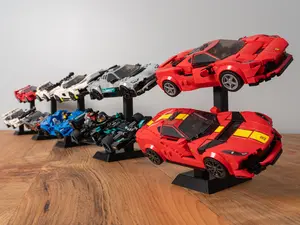 2 Tier Riser Display Shelf for Brick Vehicles with Swappable Chassis Mounts - Ultimate Collector's Display