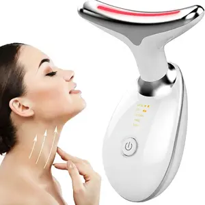 3-in-1 Recharged Non-Invasive Multi-Mode Microcurrent Facial Beauty Instrument - Battery-Powered, Portable Face Sculpting Device with Handle, Manual Neck Massager for Daily Skin Care, White, Suitable for All Skin Types