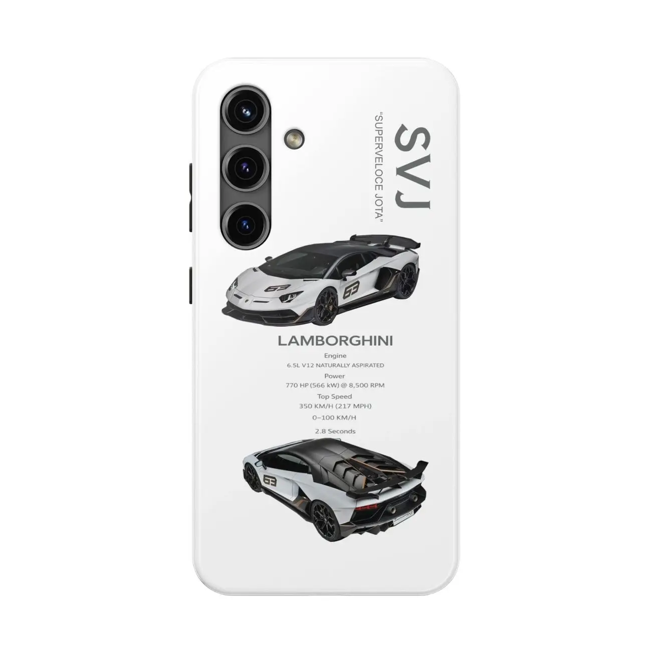 Lamborghini SVJ Phone Case, Tough Cases for Car Enthusiasts, Automotive Gift, Cool Phone Cover, Birthday Present X