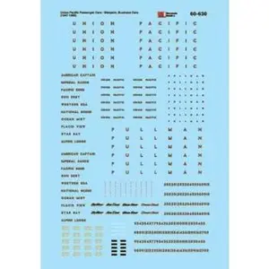 Microscale 60-630 N, Union Pacific, Sleepers and Business Cars, Yellow and Grey, 1947-1989