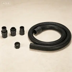 8-Foot Vacuum Hose for Standard and Locking Inlets, 2.5-Inch Diameter Prevents Clogging, Heavy-Duty Flexible Replacement Hose, Large Debris Compatible, Durable 1-Pack Vacuum Accessory
