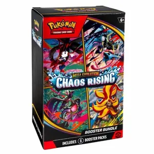 Chaos Rising Booster Bundle  - 6 Booster Packs - Pokemon Mega Evolution TCG Trading Card Collectibles