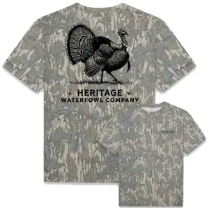 Turkey Printing Greenleaf Pattern Mossy Oak Washed Out Camo Tee, Original Stretchy T-Shirt for Men Women, 3D Camo Style T-Shirt, Fanmade Design