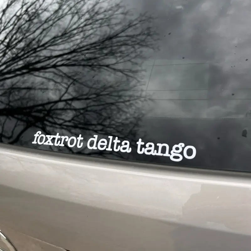 Foxtrot Delta Tango Subtle Car Decal