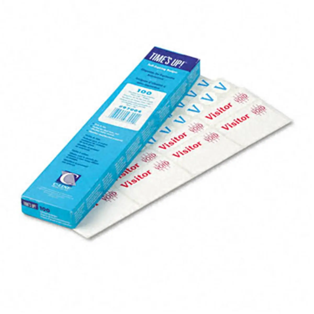 212 MAIN 1-Day Visitor Badge - 2x3 in, White, Color Alert Spot Area, Adhesive Labels & Signs, 100 Per Box, Enhanced Visibility for Automotive & Motorcycle Interior Decoration