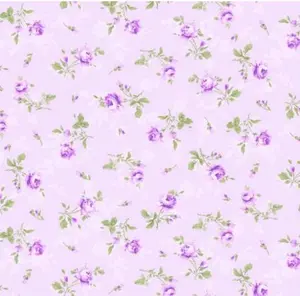 Lilac Tossed Antique Rose Fabric