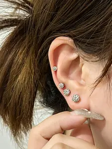 Elegant Silver Color Helix Ear Cuffs, Minimalist Commuter Design, Daily Wear Delicate Dumbbell Stud Earrings, Unique Jewelry Accessory