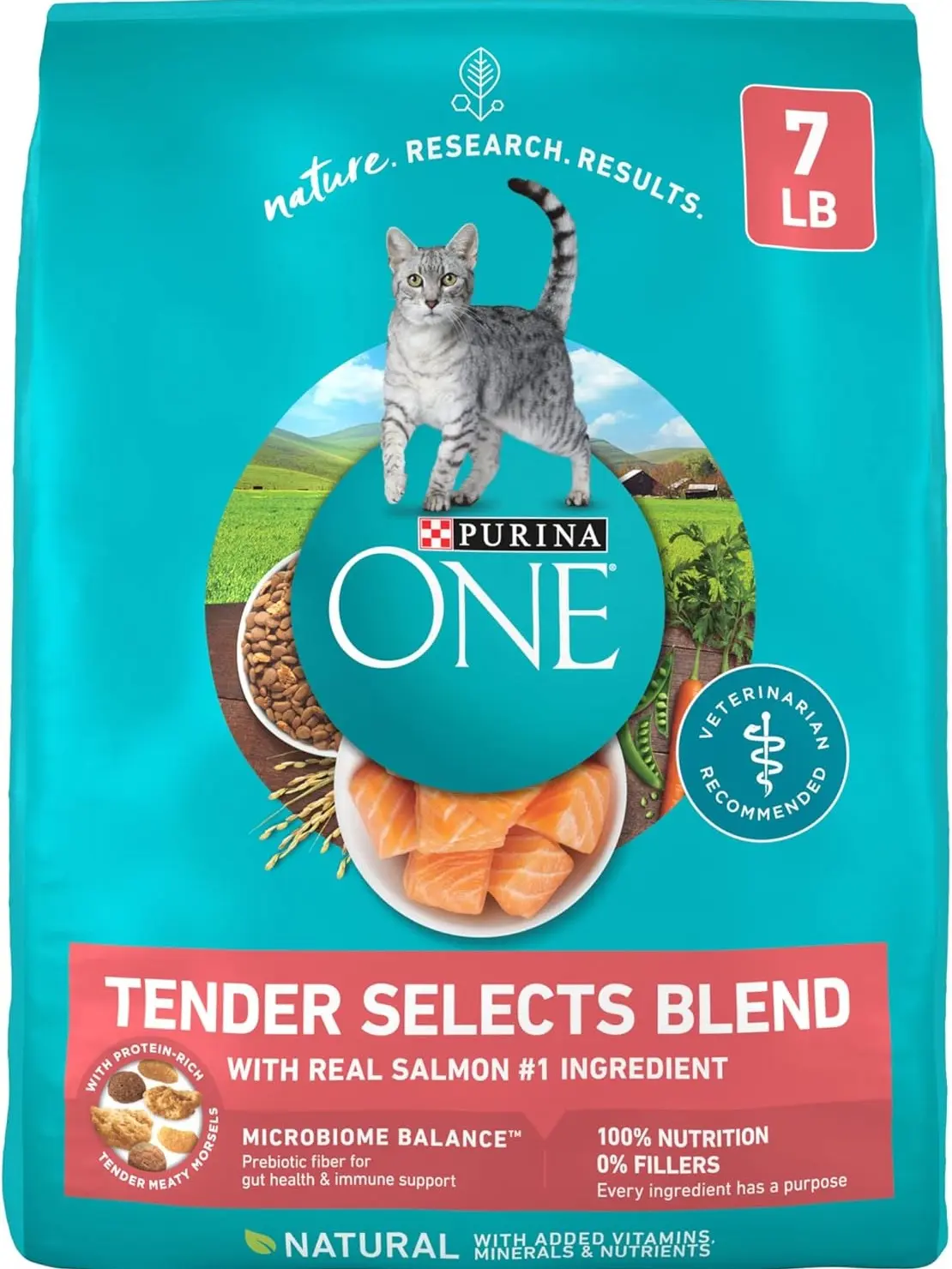 ONE Natural Dry Cat Food, Tender Selects Blend With Real Salmon - 7 lb. Bag